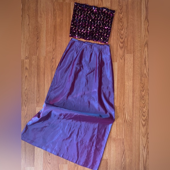 Y2K sequin tube top and long skirt set. Size 5/6 - Picture 1 of 5
